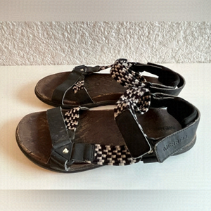 MERRELL Around Town Sunvue Woven Black Sandals Women's Size 6 J94148